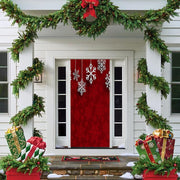DoorFoto Door Cover Hanging Snowflakes