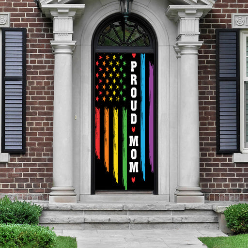 DoorFoto Door Cover Proud Mom Flag