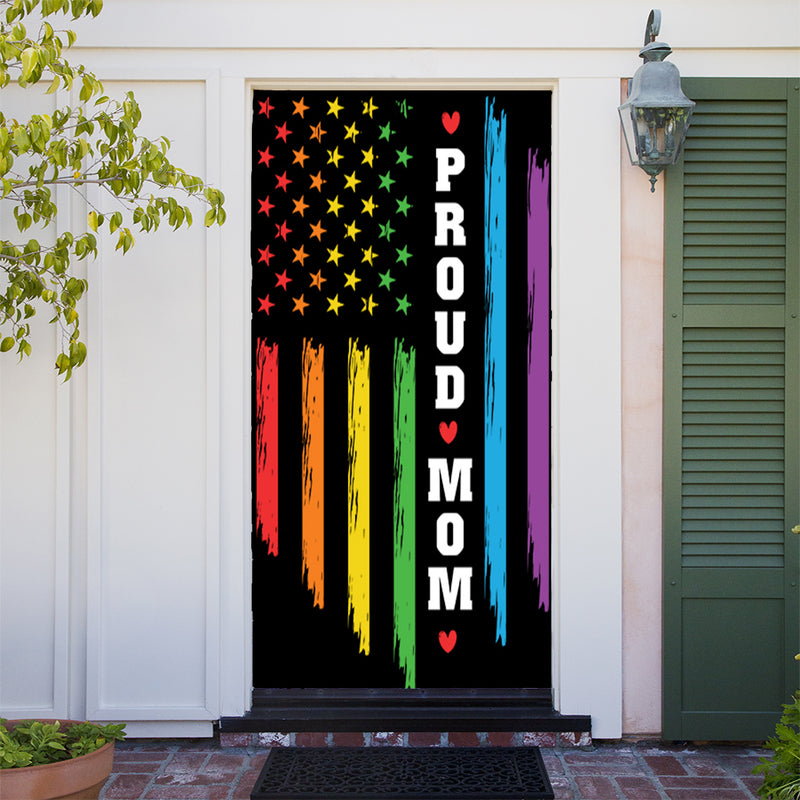 DoorFoto Door Cover Proud Mom Flag