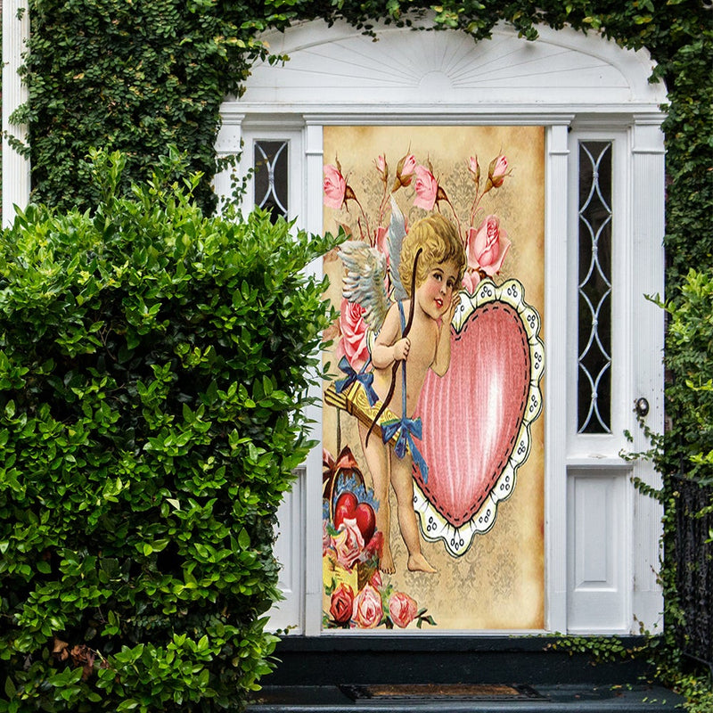DoorFoto Door Cover Angel Flower