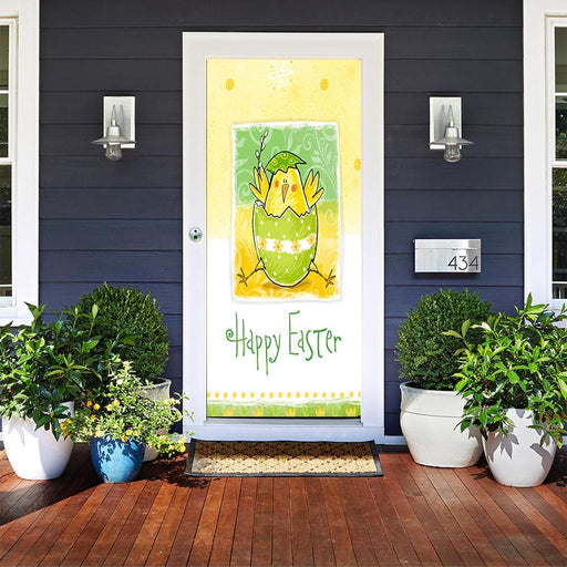 DoorFoto Door Cover Happy Easter Chick