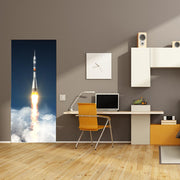 DoorFoto Door Cover Rocket Ship Bedroom