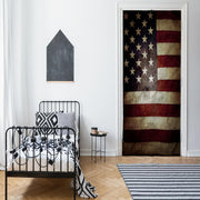 DoorFoto Door Cover Sepia American Flag