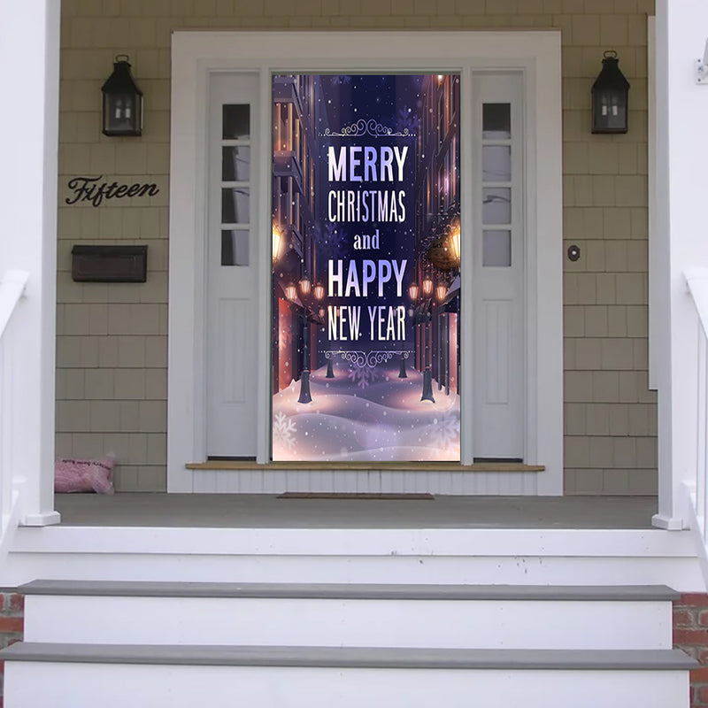 DoorFoto Door Cover Christmas Lane