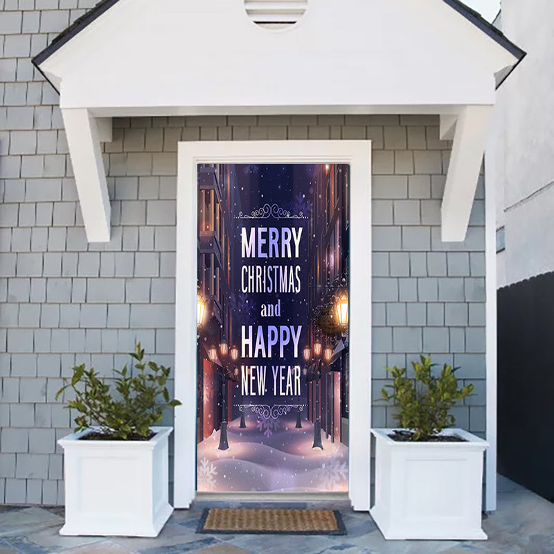 DoorFoto Door Cover Christmas Lane