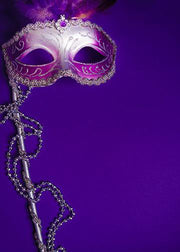 DoorFoto Door Cover Customizable - Mardi Gras Mask on a Purple Background