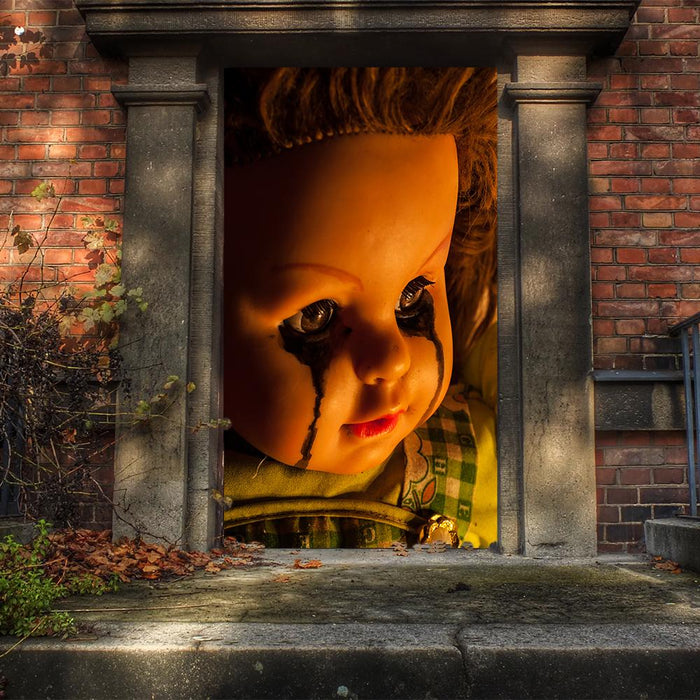 DoorFoto Door Cover Creepy Doll
