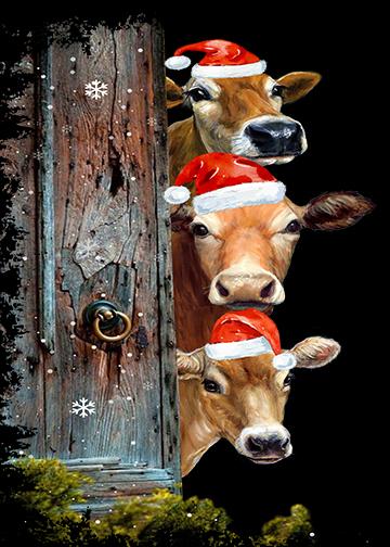 DoorFoto Door Cover Cows in Barn