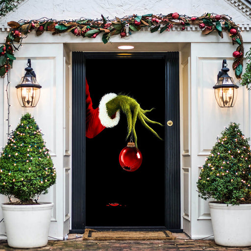 DoorFoto Door Cover Grinch Decor
