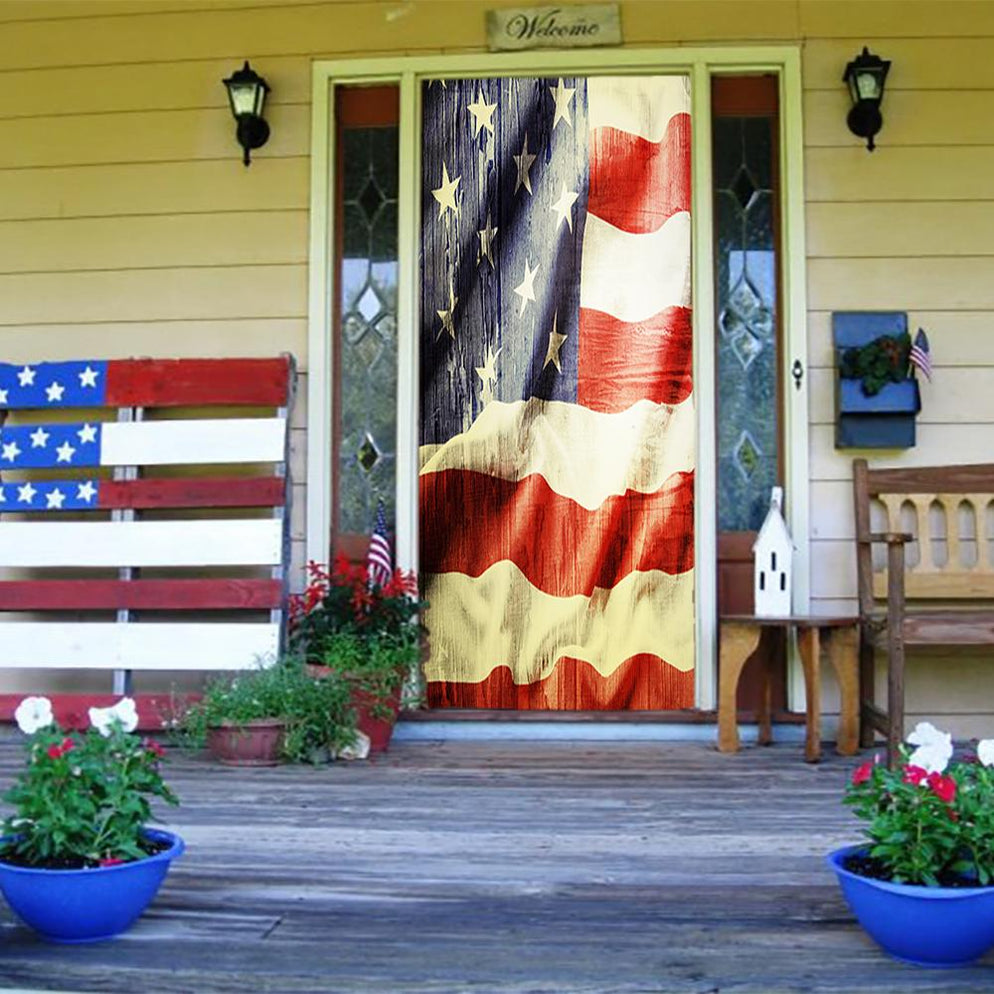 Fourth of July decorations | American flag door decor — DoorFoto