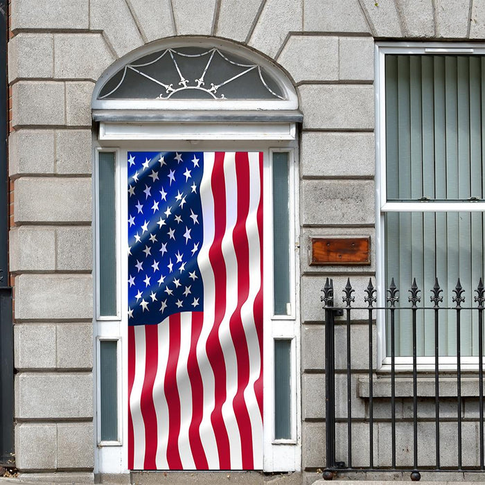 DoorFoto Door Cover American Flag Decoration