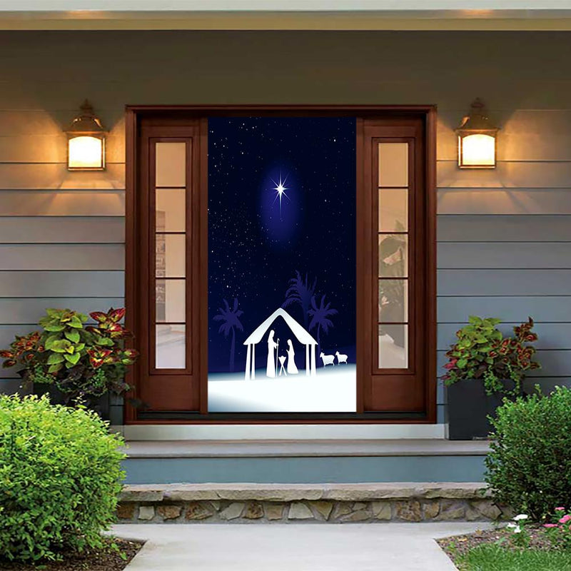 DoorFoto Door Cover Christmas Nativity Scene