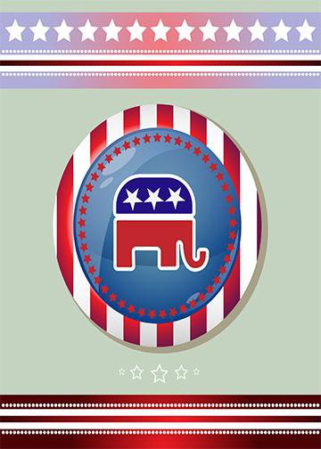 DoorFoto Door Cover Patriotic Republican Elephant