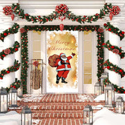 DoorFoto Door Cover Black Santa Door Cover