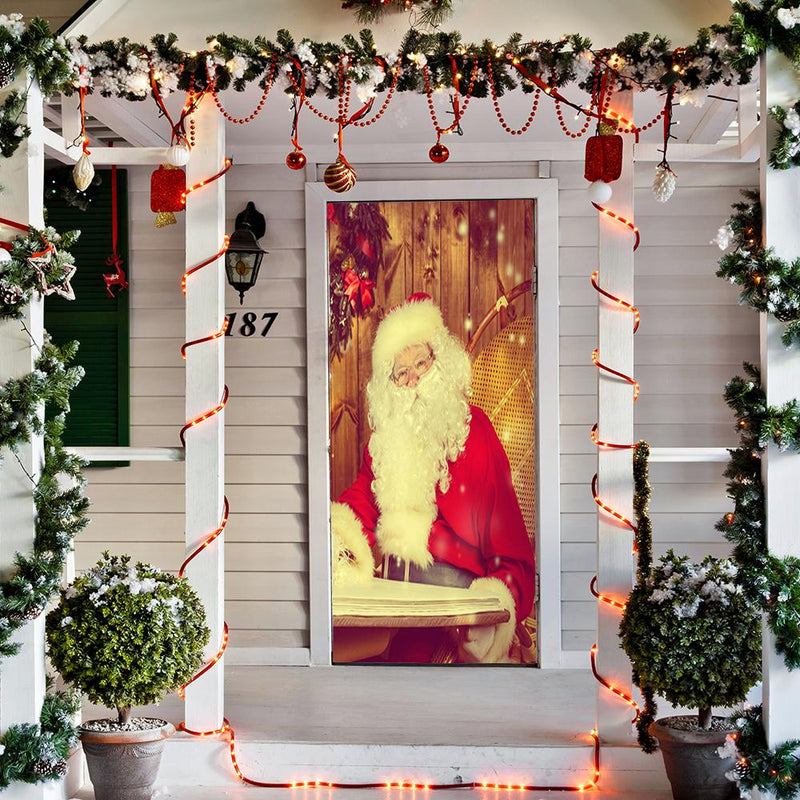 DoorFoto Door Cover Vintage Santa