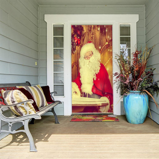 DoorFoto Door Cover Vintage Santa