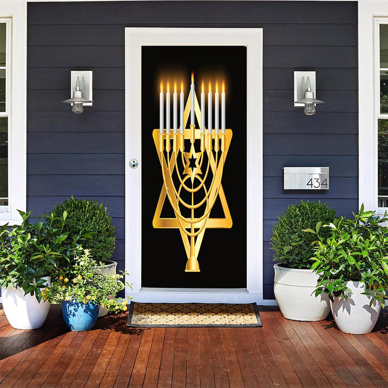 DoorFoto Door Cover Chanukah Decorations