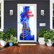 DoorFoto Door Cover Menorah Decorations