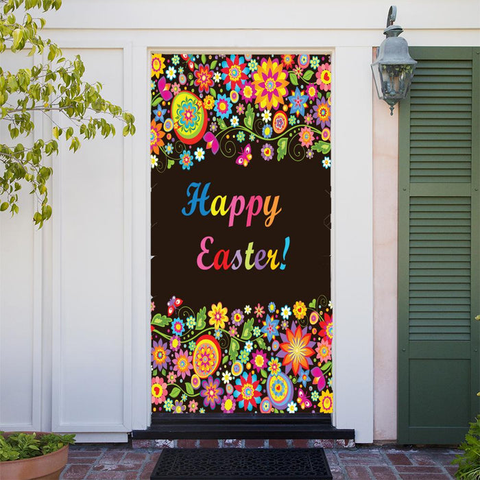 DoorFoto Door Cover Colorful Easter Door Decoration