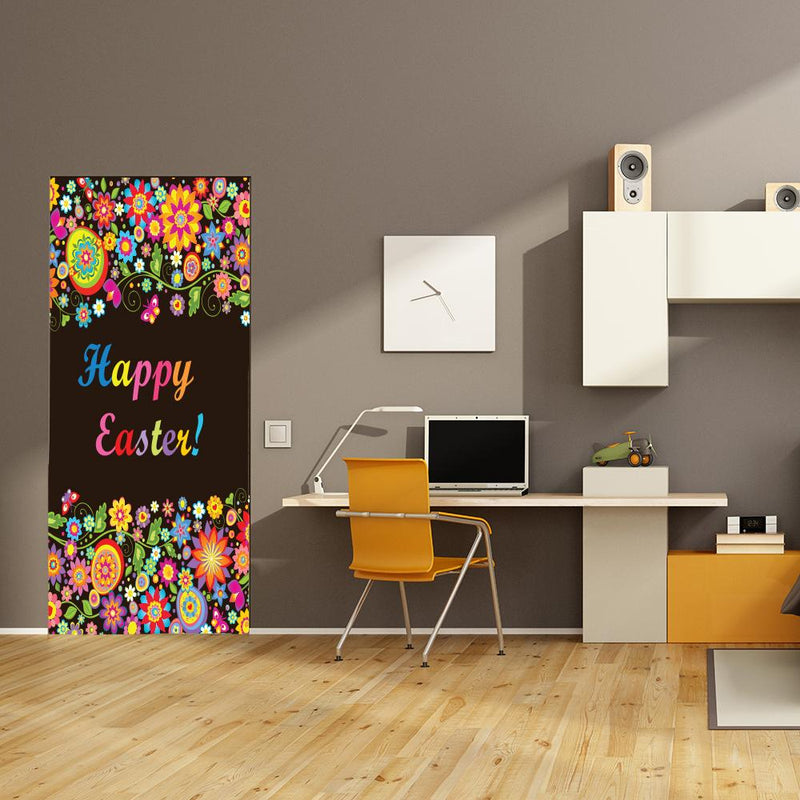 DoorFoto Door Cover Colorful Easter Door Decoration