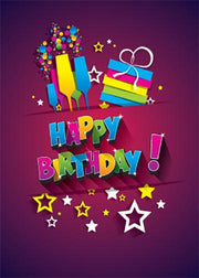 DoorFoto Door Cover Happy Birthday Purple Background
