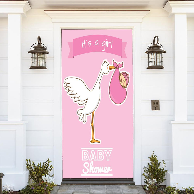 DoorFoto Door Cover Stork Baby Shower