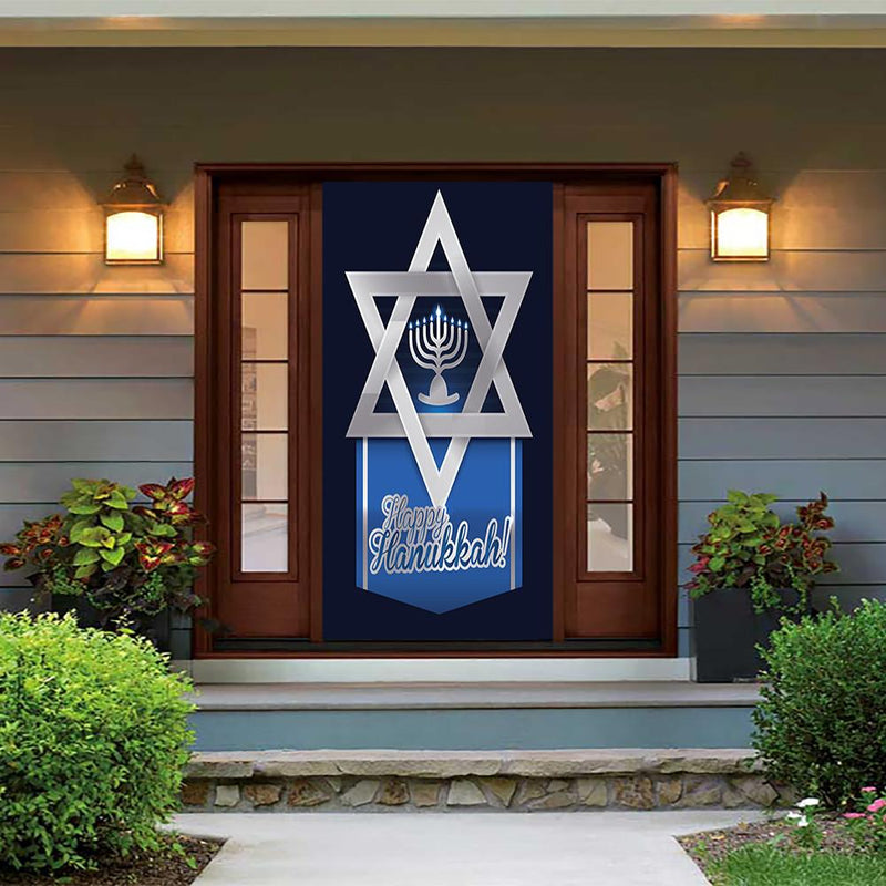 DoorFoto Door Cover Happy Hanukkah David's Star