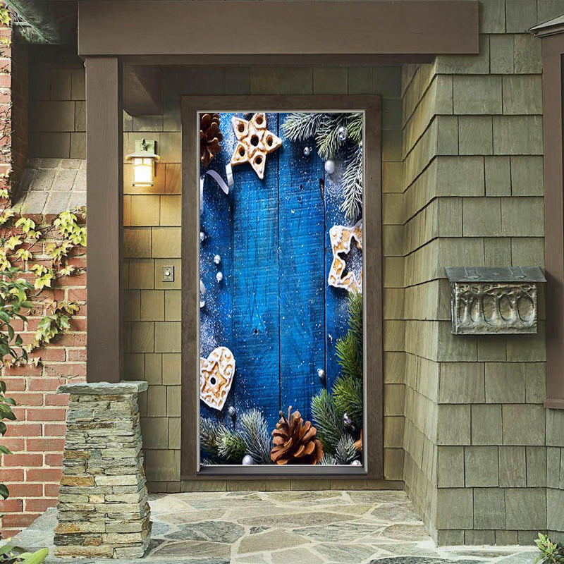 DoorFoto Door Cover Customizable - Blue Wood