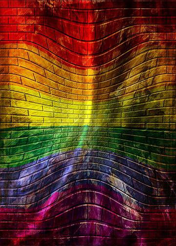 Gay Pride Flag Painted On Wall | All Pride Flags - DoorFoto™