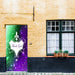 DoorFoto Door Cover Mardi Gras on Purple Green Background