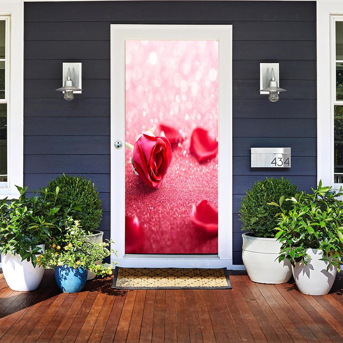Red Rose Petals Door Cover From $49.99 USD - DoorFoto™