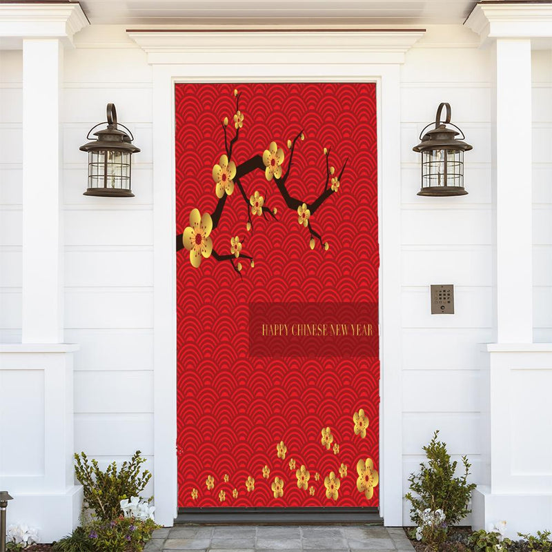 DoorFoto Door Cover New Year Tree