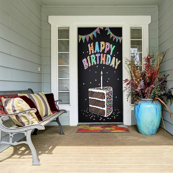 DoorFoto Door Cover Happy Birthday Decor