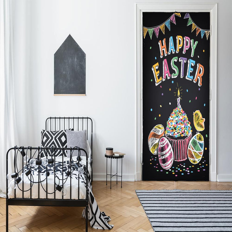 DoorFoto Door Cover Happy Easter Door Decoration