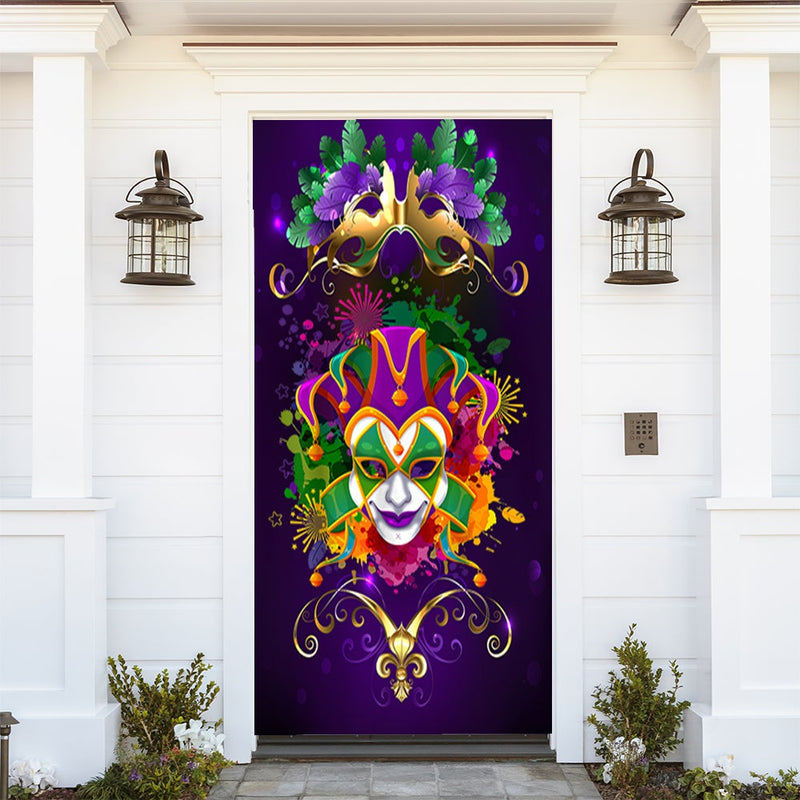 DoorFoto Door Cover Mardi Gras Jester