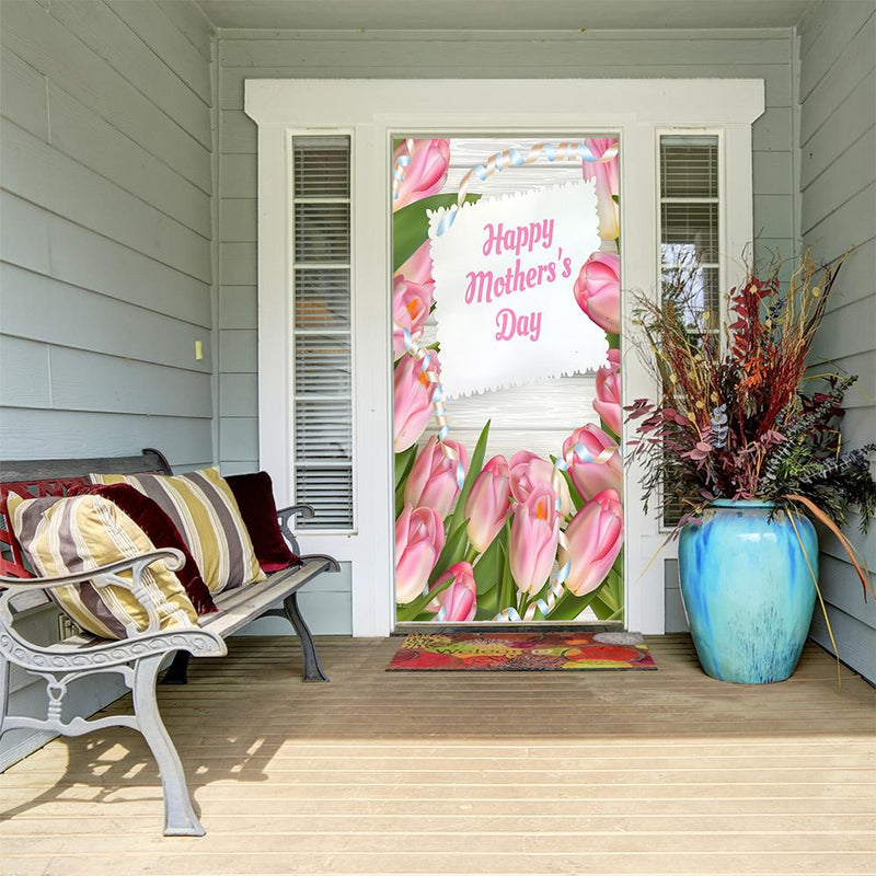 DoorFoto Door Cover Bouquet of Tulips