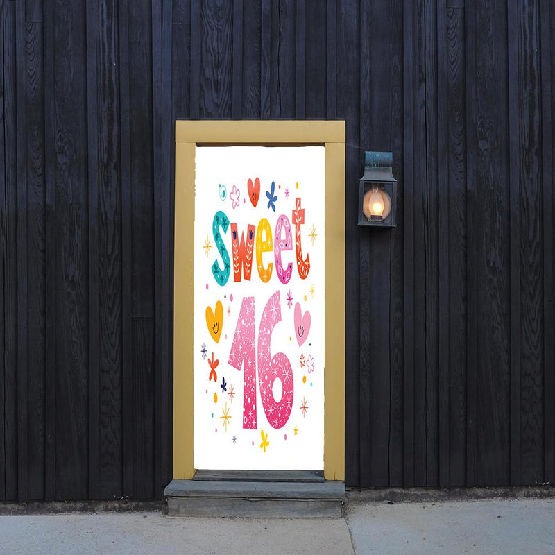 DoorFoto Door Cover Sweet 16 with Hearts