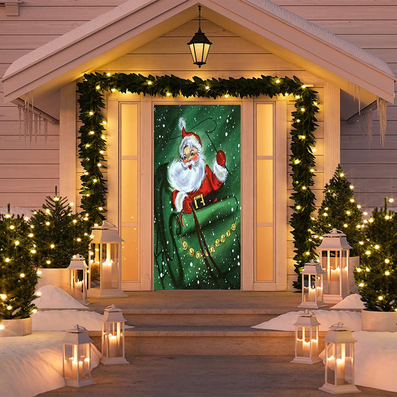 DoorFoto Door Cover Christmas Sleigh