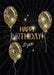 DoorFoto Door Cover Customizable - Happy Birthday with Gold Balloons