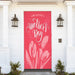 DoorFoto Door Cover Pink Tulips