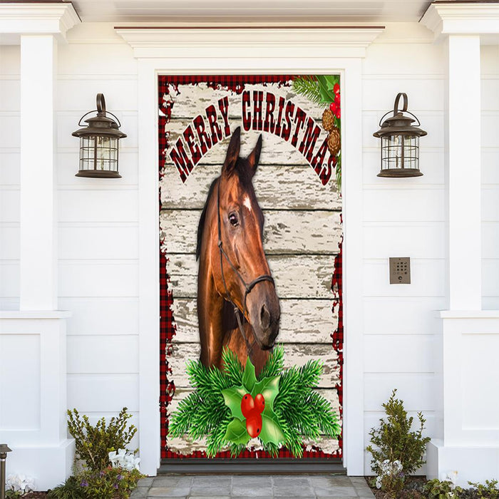 DoorFoto Door Cover Christmas Horse