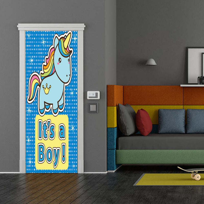 DoorFoto Door Cover It's a Boy - Unicorn