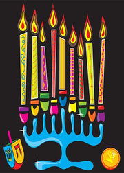 DoorFoto Door Cover Colorful Menorah Candles