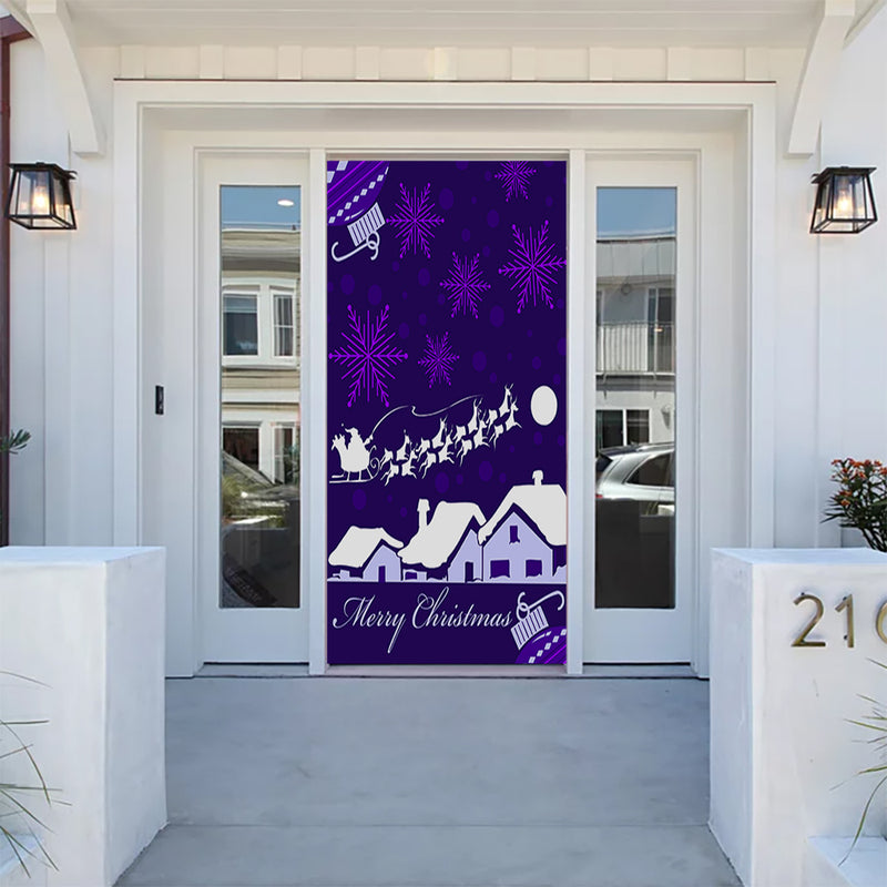 DoorFoto Door Cover Purple Christmas