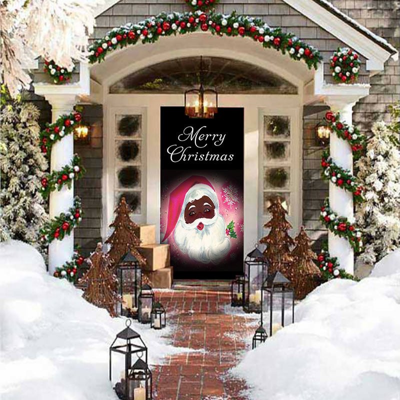 DoorFoto Door Cover Pink Xmas