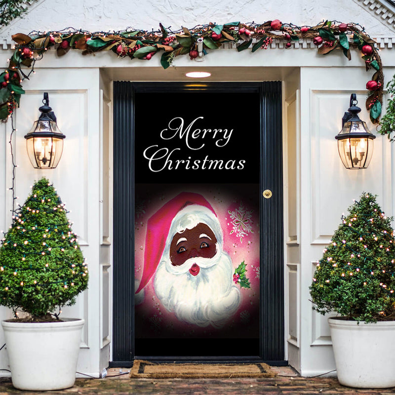 DoorFoto Door Cover Pink Xmas
