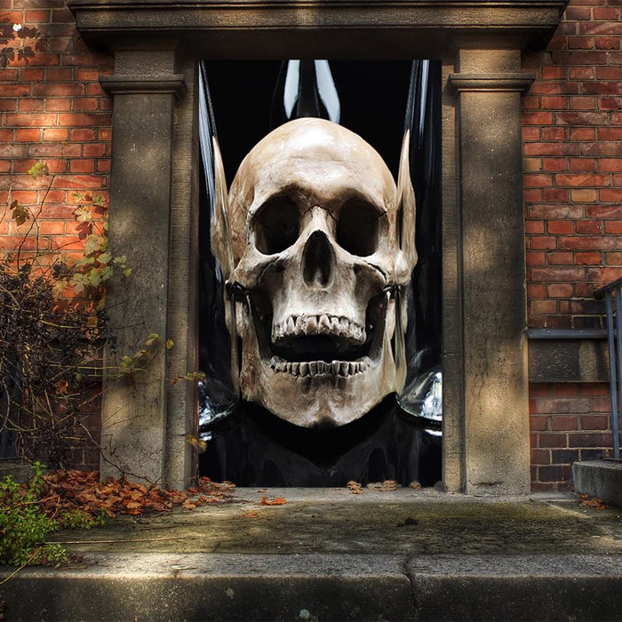 DoorFoto Door Cover Spooky Skull