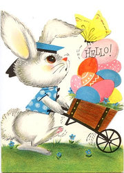 DoorFoto Door Cover Wheelbarrow Bunny