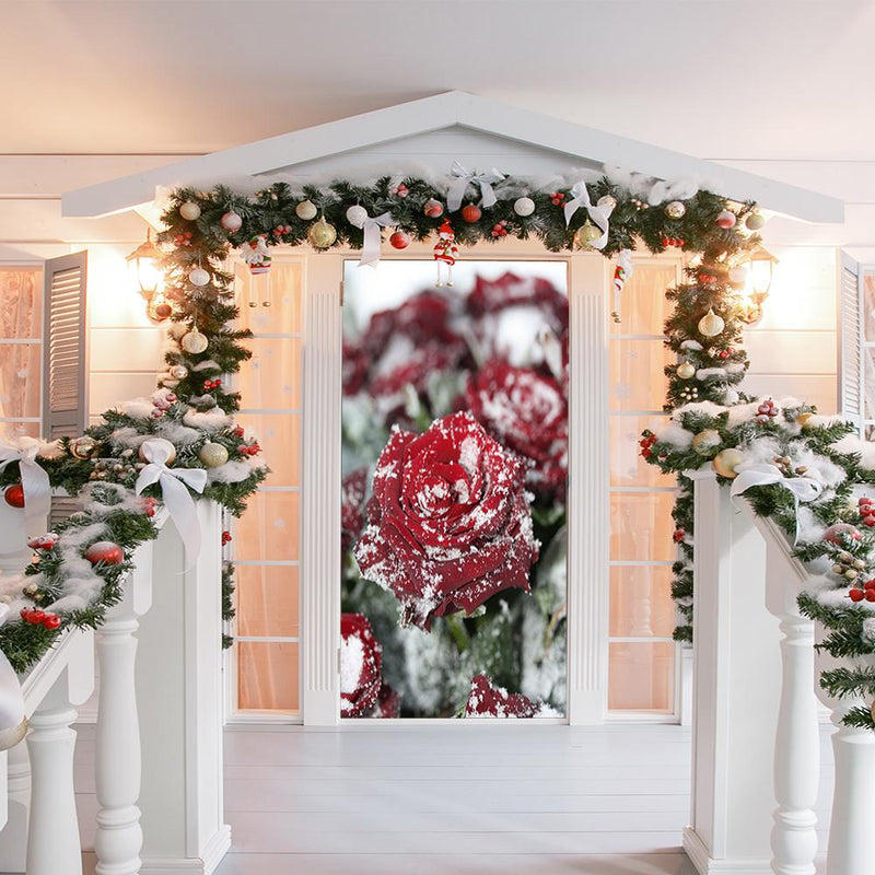 DoorFoto Door Cover Snowy Rose
