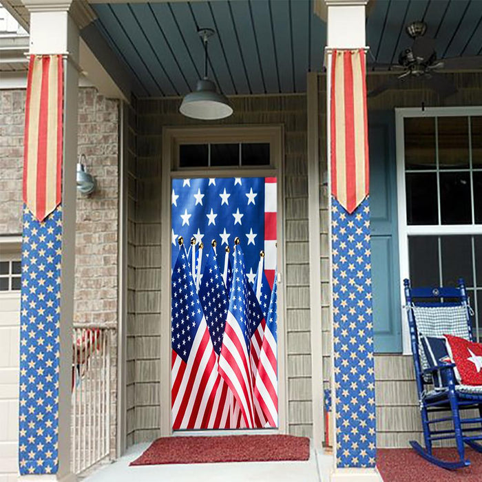 DoorFoto Door Cover American Flag Door Hanger